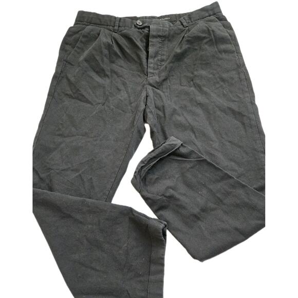 AllSaints Mens Tallis Pleated Trouser Cotton/Wool Black 32 Ankle Length - Picture 4 of 15
